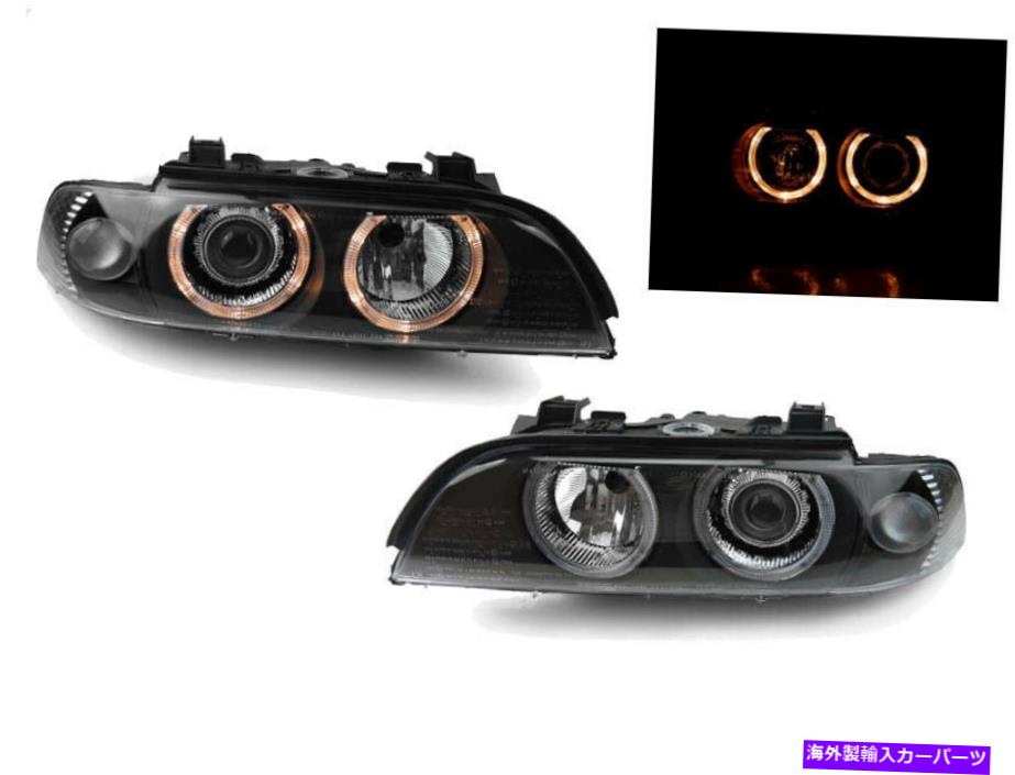USヘッドライト Depo Angel Eye Projector 1997-2000 BMW E39 5シリーズのためのクリアコーナーのヘッドライト DEPO Angel Eye Projector Clear Corner Headlights For 1997-2000 BMW E39 5 Series【並行輸入品】