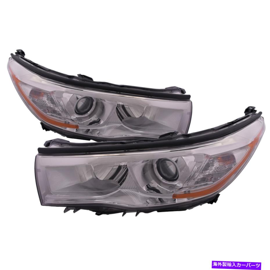 USヘッドライト ヘッドライトセットPerformanceレンズ付きのクロムハウジング14-2016トヨタハイランダ Headlight Set Chrome Housing With Performance Lens For 14-2016 Toyota Highlander【並行輸入品】