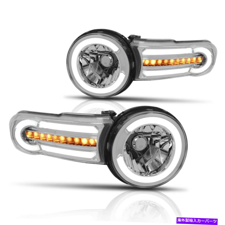 USヘッドライト 07-14 FJ CRUISER LED DRLヘッドライトW / CHASINGターンシグナルランプクロム/クリア For 07-14 FJ Cruiser LED DRL Headlight w/ Chasing Turn Signal Lamp Chrome/Clear【並行輸入品】