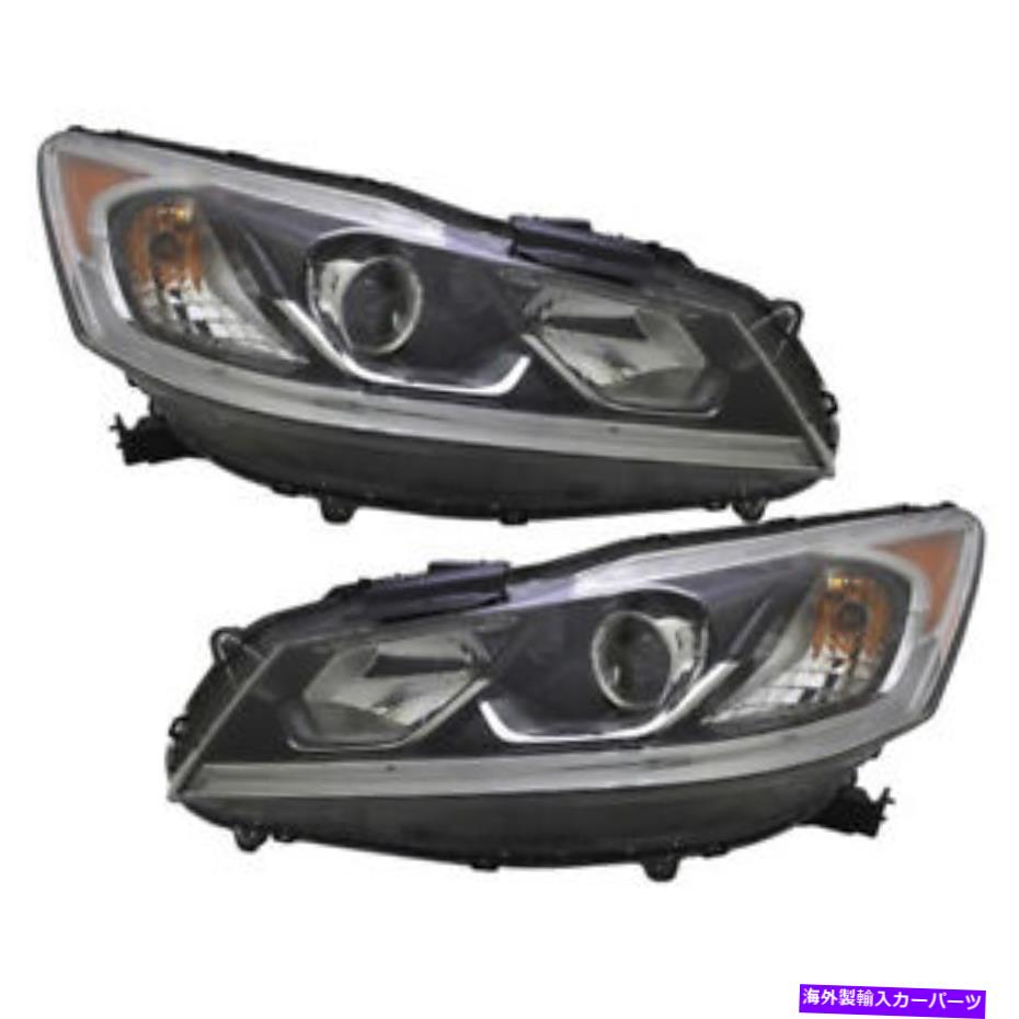 USヘッドライト HEADLIGHTSは、2016-2017ホンダアコードEXLスポーツモデルのためのハロゲンを設定します Headlights Set Halogen w/DRL Pair For 2016-2017 Honda Accord EX EXL Sport Model【並行輸入品】|Us Custom Parts Shop USDM