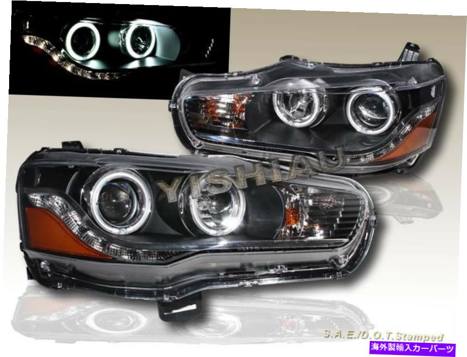 USヘッドライト 2008-2011三菱ランサーCCFLデュアルハローLEDプロジェクターヘッドライトブラック 2008-2011 MITSUBISHI LANCER CCFL DUAL HALO LED PROJECTOR HEADLIGHTS BLACK【並行輸入品】｜Us Custom Parts Shop USDM