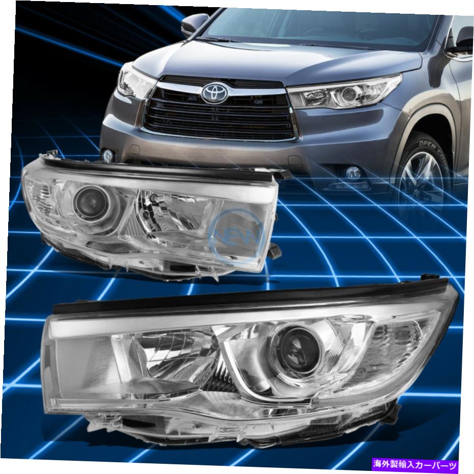 USヘッドライト FIT 2014-2016トヨタハイランダープロジェクターヘッドライトW / LEDキットスリムスタイルクロム Fit 2014-2016 Toyota Highlander Projector Headlight W/LED Kit Slim Style Chrome【並行輸入品】