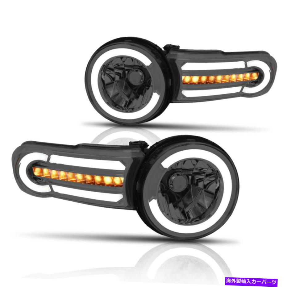 USヘッドライト 07-14 FJ CRUISER LED DRLヘッドライトW / CASINGターンシグナルランプ喫煙/琥珀色 For 07-14 FJ Cruiser LED DRL Headlight w/ Chasing Turn Signal Lamp Smoked/Amber【並行輸入品】