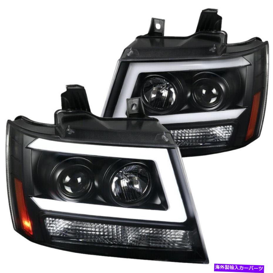 USヘッドライト 07-14のためのAvalanche Suburban Tahoeブラック/クリアLED DRLバープロジェクターヘッドライト For 07-14 Avalanche Suburban Tahoe Black/Clear LED DRL Bar Projector Headlights【並行輸入品】