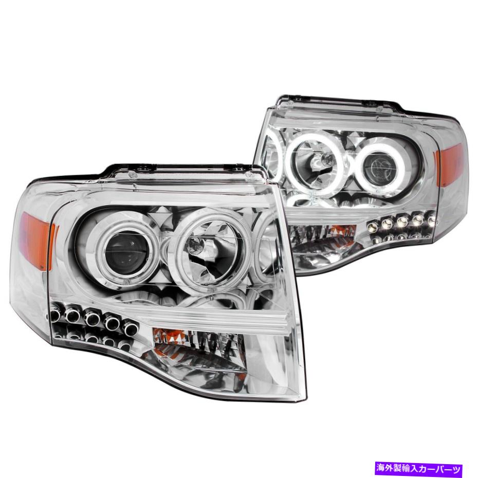 USヘッドライト Anzo USA 111114プロジェクターヘッドライトセットW / Haloフィット07-14探検 Anzo USA 111114 Projector Headlight Set w/Halo Fits 07-14 Expedition【並行輸入品】