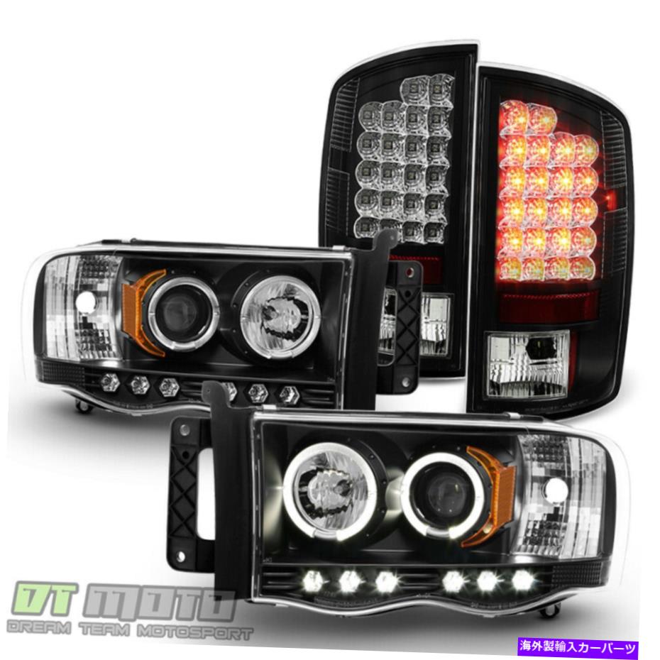 USヘッドライト 2002-2005 Dodge Ram LED Haloプロジェクターヘッドライト+ LEDテールライトランプL + Rセット 2002-2005 Dodge Ram LED Halo Projector Headlights+LED Tail Lights Lamps L+R Set【並行輸入品】|Us Custom Parts Shop USDM
