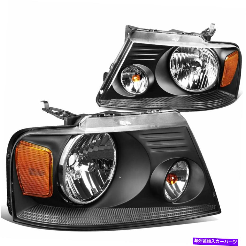 USヘッドライト 04-08 Ford F150 / 06-08 Lincoln Mark LT [BLACK / CLEAR]アンバーコーナーフォーカス For 04-08 Ford F150 / 06-08 Lincoln Mark LT [Black/Clear] Amber Corner Focos【並行輸入品】