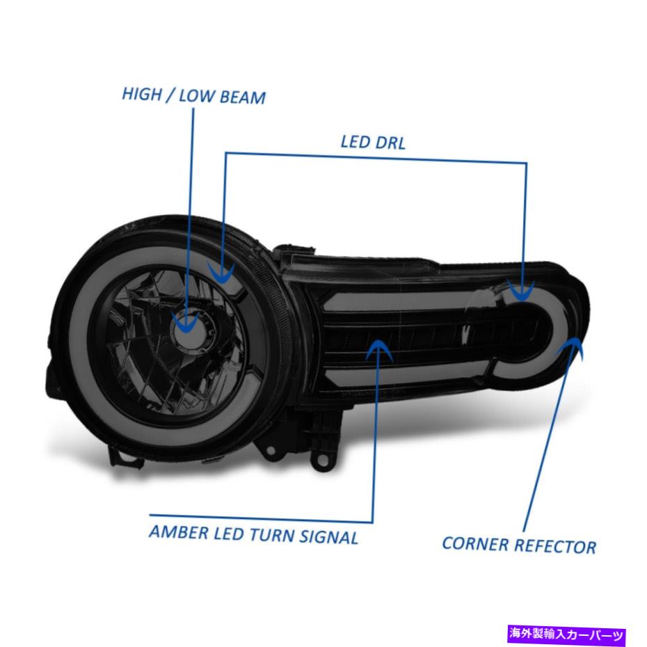 USヘッドライト 07-14 FJ CRUISER LED DRLシーケンシャルシグナルに着色/クリアヘッドライトランプペア For 07-14 FJ Cruiser LED DRL Sequential Signal Tinted/Clear Headlight Lamp Pair【並行輸入品】|Us Custom Parts Shop USDM