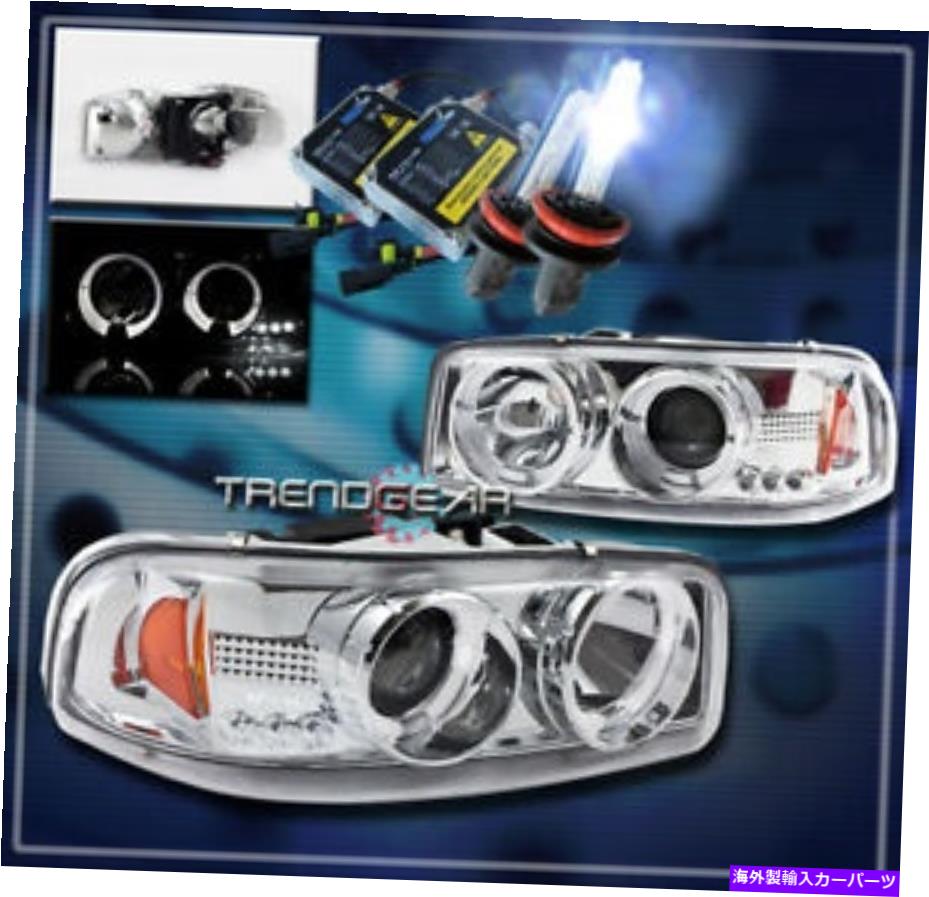USヘッドライト 99-06 GMC Sierra Yukon XL XLT Denali Halo LEDプロジェクターヘッドライト+ 8000K HIDキット 99-06 GMC SIERRA YUKON XL XLT DENALI HALO LED PROJECTOR HEADLIGHTS+8000K HID KIT【並行輸入品】