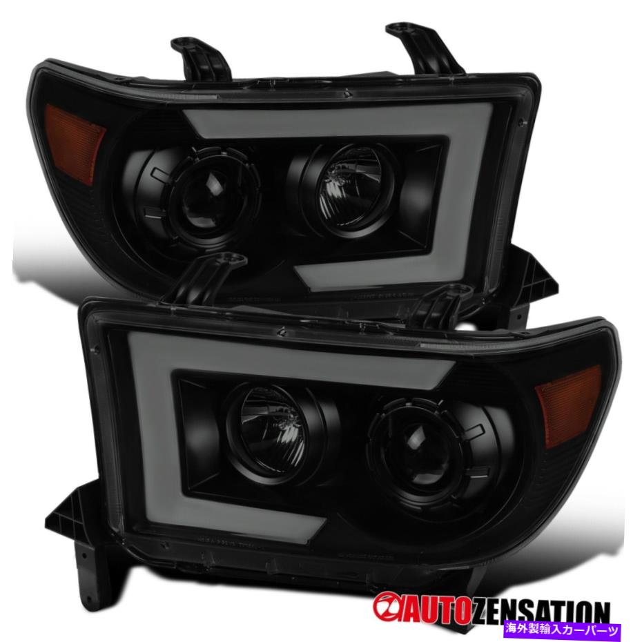 USヘッドライト 2007-2013のTundra SequoiaスイッチバックLEDバーブラックスモークプロジェクターヘッドライト For 2007-2013 Tundra Sequoia Switchback LED Bar Black Smoke Projector Headlights【並行輸入品】