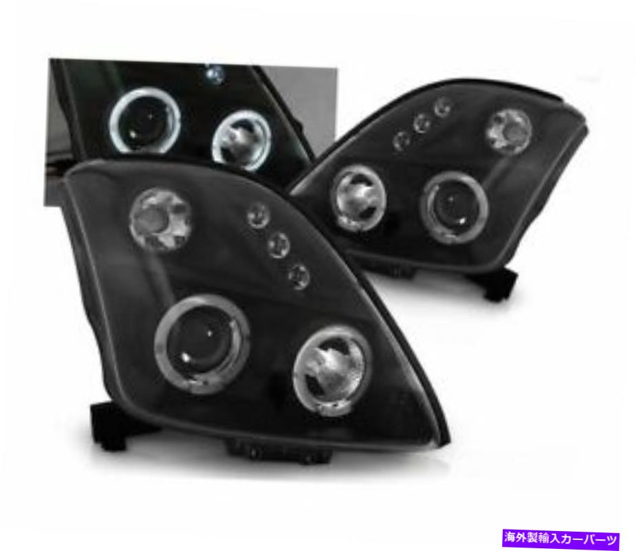 USヘッドライト ヘッドランプヘッドライトスズキスイス2005-2010 Angel Eyes Black LHD Headlamps Headlight Suzuki Swift 2005-2010 Angel Eyes Black LHD【並行輸入品】|Us Custom Parts Shop USDM