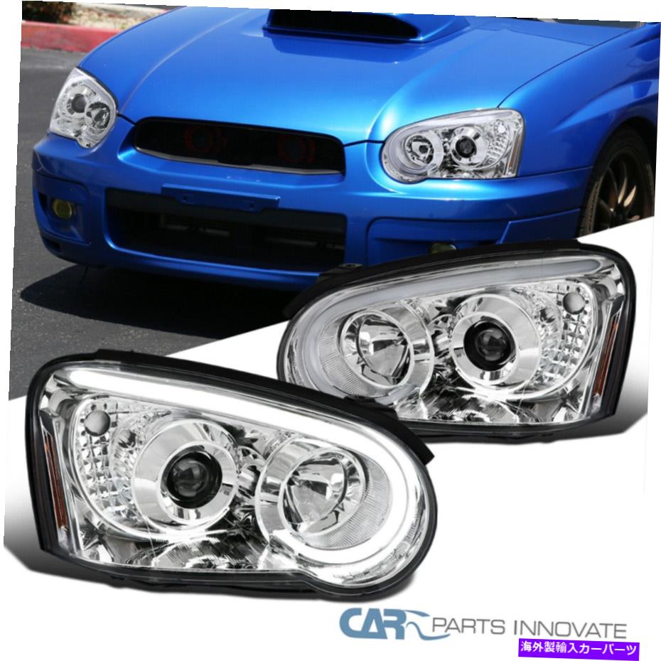 USヘッドライト 04-05 Subaru Imperza WRX LEDストリップクリアプロジェクターヘッドライトシグナルランプ For 04-05 Subaru Impreza WRX LED Strip Clear Projector Headlights Signal Lamps【並行輸入品】