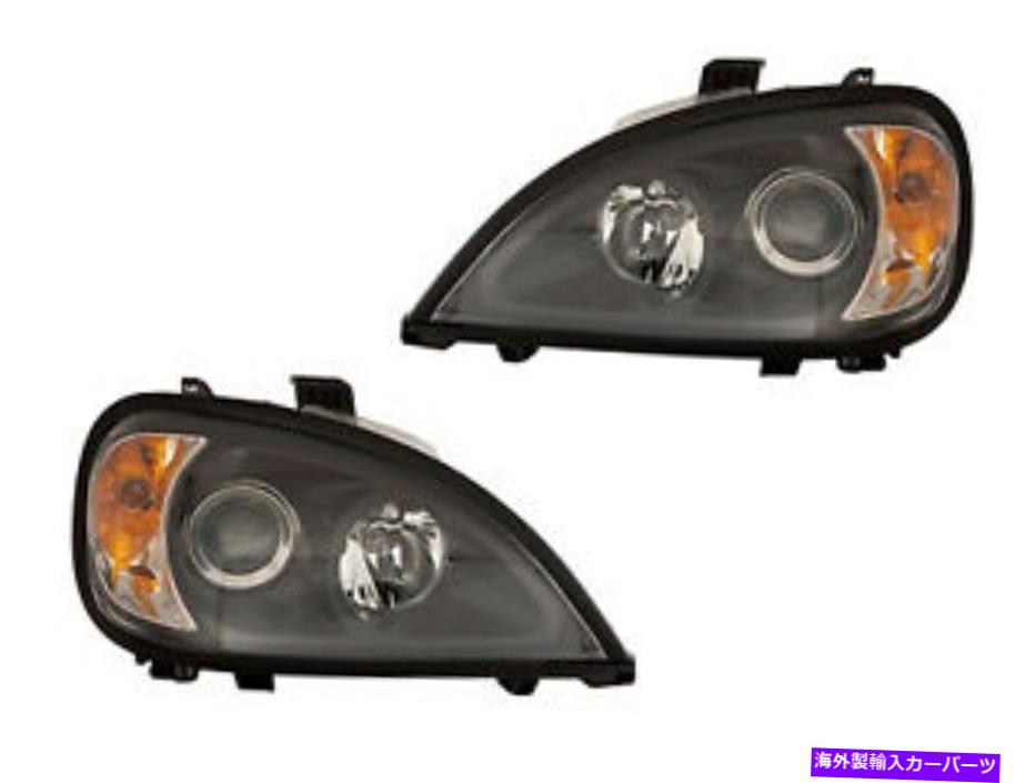 USヘッドライト 1996-13 1996-2013 Columbiaプロジェクターブラックヘッドランプペア乗客ドライバー For 96-13 1996-2013 Columbia Projector Black Head Lamp Pair Passenger Driver【並行輸入品】