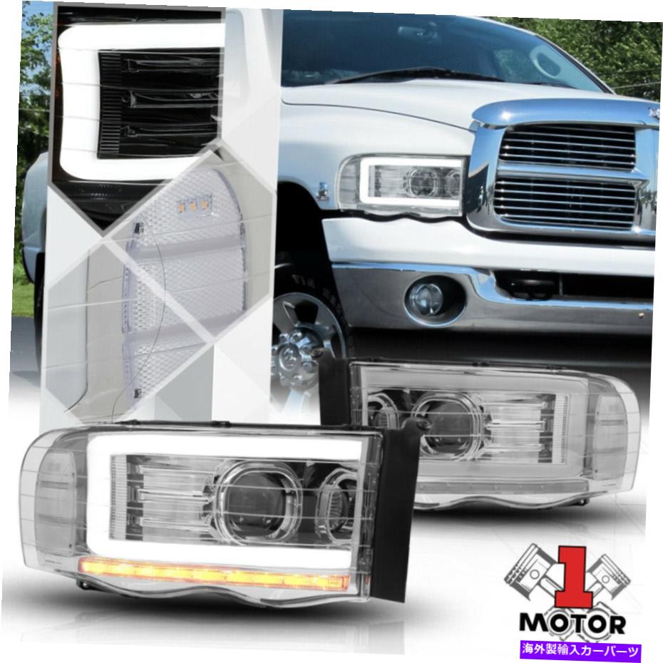 USヘッドライト Chrome * LED C-BAR DRL *プロジェクターヘッドライトクリア信号02-05 RAM 1500/2500 Chrome *LED C-BAR DRL* Projector Headlight Clear Signal for 02-05 Ram 1500/2500【並行輸入品】