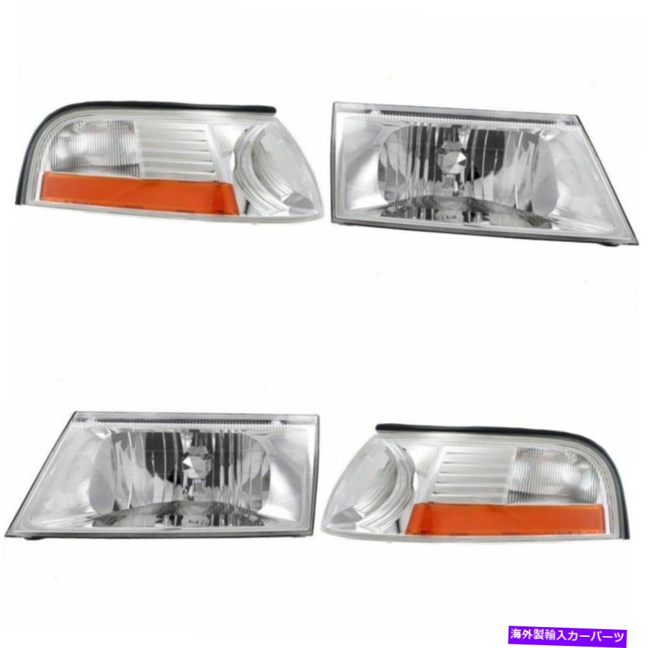 USヘッドライト Mercury Grand Marquis 2003 2004ヘッドライトヘッドコーナーライトランプ MERCURY GRAND MARQUIS 2003 2004 HEADLIGHTS HEAD CORNER LIGHTS LAMPS【並行輸入品】|Us Custom Parts Shop USDM