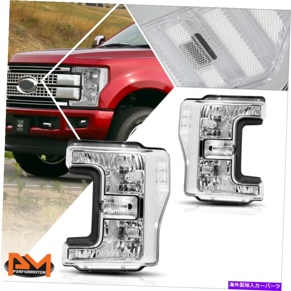 【楽天市場】USヘッドライト 1719フォードスーパーデューティヘッドライト/ランプ交換クロムハウジング透明面 For 1719 Ford