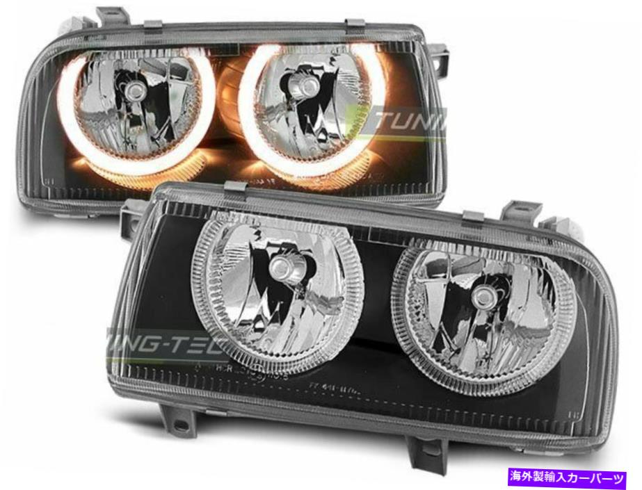 USヘッドライト VW Vento 1992-1998 Angel Eyes Black Worldwide Freeship US LPVW32 Headlights for VW VENTO 1992-1998 Angel Eyes Black WorldWide FreeShip US LPVW32【並行輸入品】