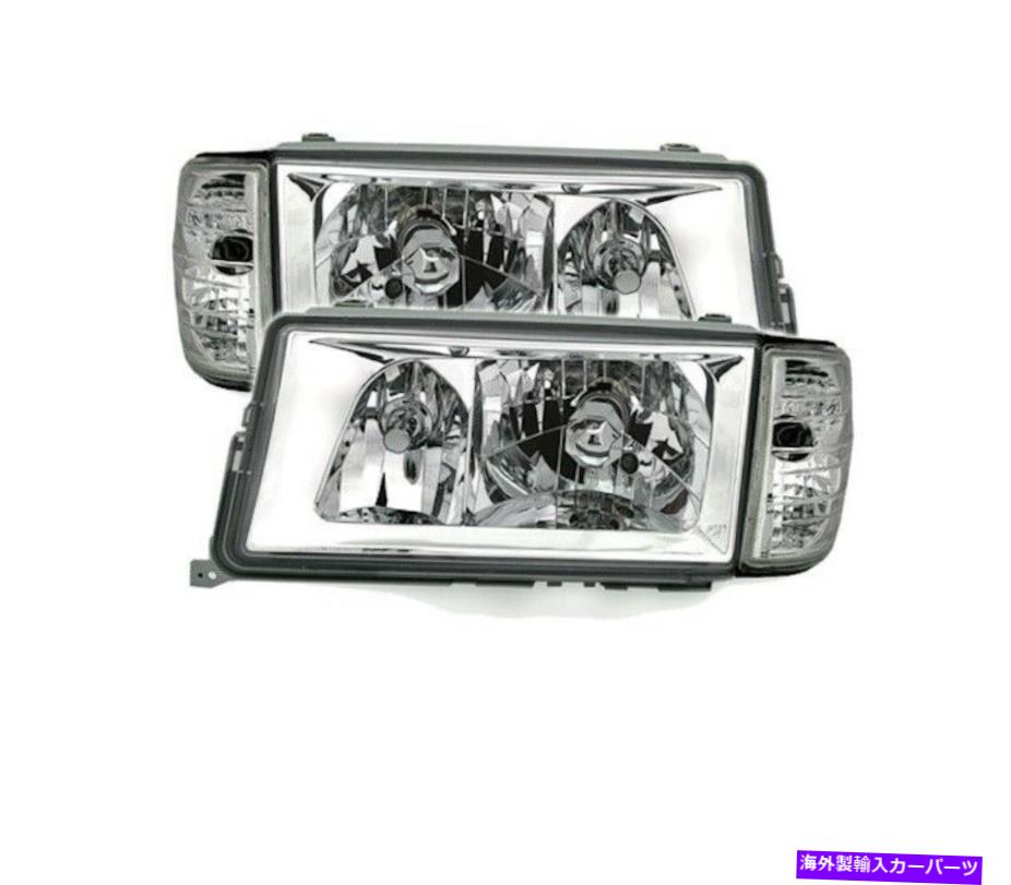 USヘッドライト Mercedes 190e W201 1983-1993 Chrome VP601 SET HEADLIGHTS RHTを設定します MERCEDES 190E W201 1983-1993 CHROME VP601 SET HEADLIGHTS RHT【並行輸入品】