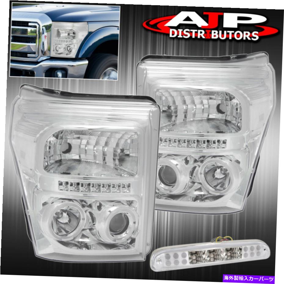 USヘッドライト 11-16 F250ブラックハウジングクリアリフレクターヘッドライトLEDスモークルーフマーカー For 11-16 F250 Black Housing Clear Reflector Headlights Led Smoked Roof Markers【並行輸入品】