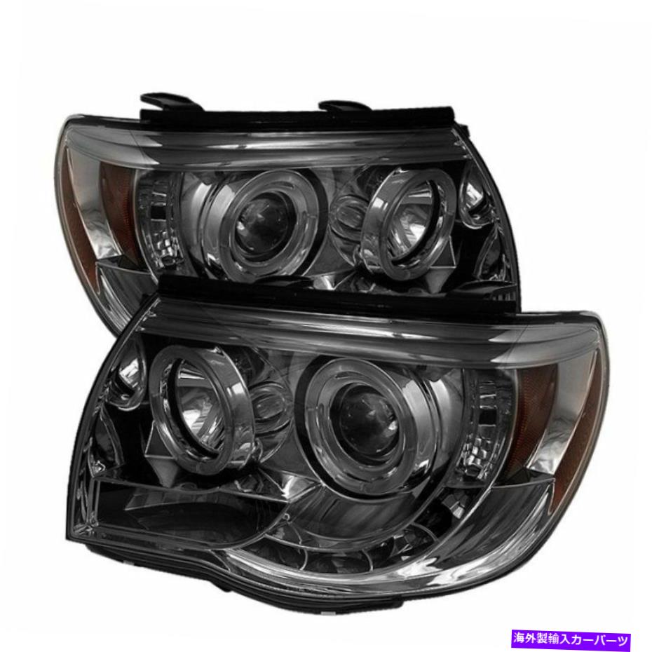 Spyder Toyota Tacoma 05-11 Projector Headlights LED Halo LED Smoke High H1 Low H1 PRO-YD-TT05-HL-SM