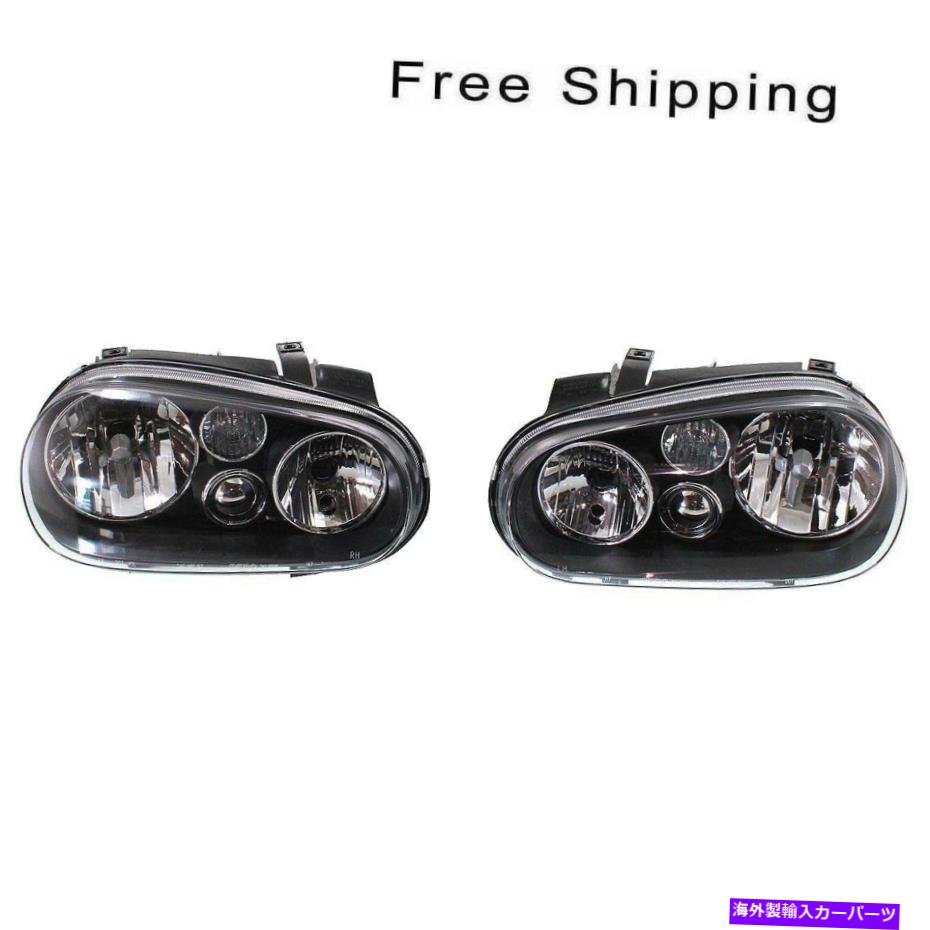 USヘッドライト フォグライトなしのクリアヘッドランプ2 LH＆RHサイドフィットフォットフォームスワーゲンゴルフ Clear Head Lamp Without Fog Light Set of 2 LH & RH Side Fits Volkswagen Golf【並行輸入品】