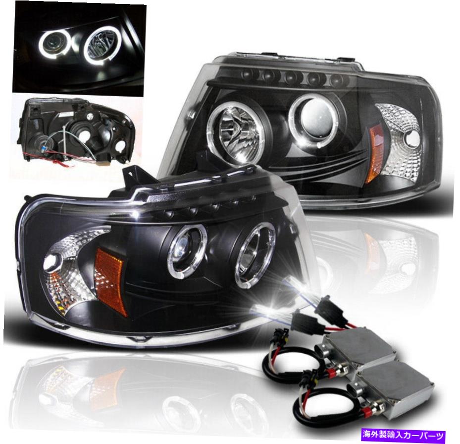 USヘッドライト 2003-2006フォードエクスペーションプロジェクターHaloヘッドライトブラック+ 50W 8000K Xenon HID NEW 2003-2006 FORD EXPEDITION PROJECTOR HALO HEADLIGHT BLACK+50W 8000K XENON HID NEW【並行輸入品】 57,217円