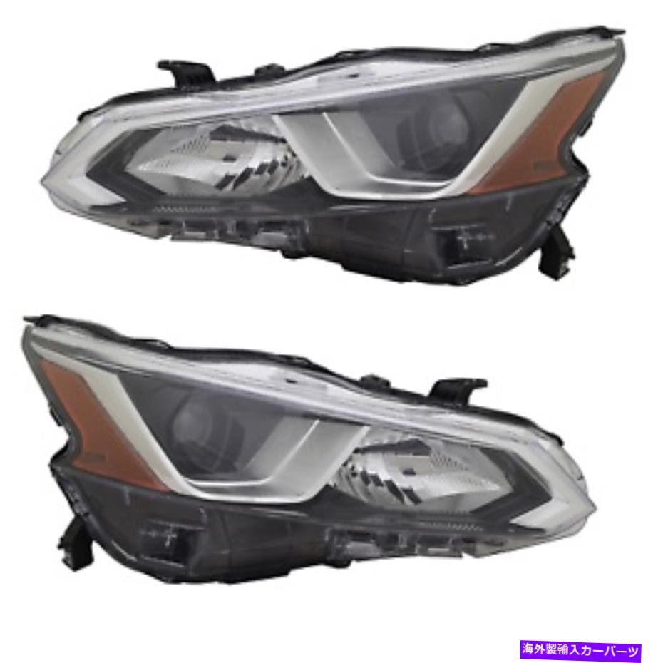 USヘッドライト 2019 NS Altima Halogenヘッドライト右＆左ペアセット Fits For 2019 NS Altima Halogen Headlight Right & Left Pair Set【並行輸入品】
