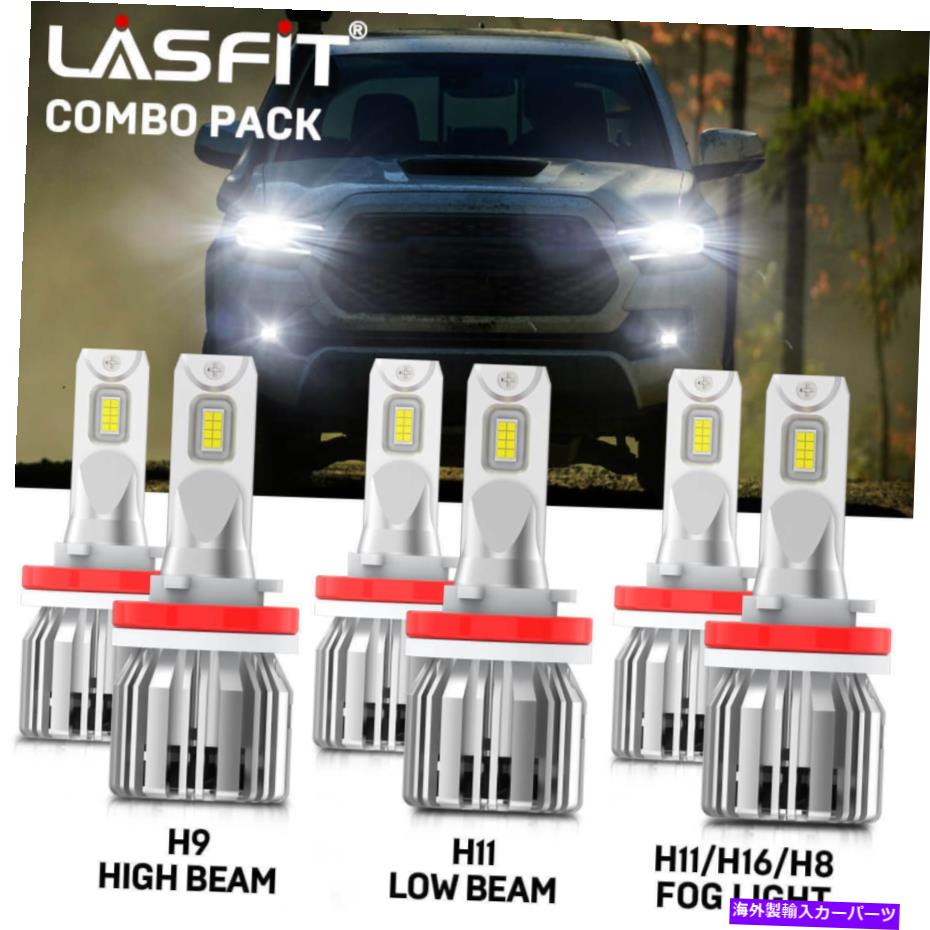 USヘッドライト Lasfit 6xコンボH11 / H16 LEDのヘッドライトフォグ電球2018-2020 Lasfit 6X Combo H11/H16 LED Headlight Fog Light Bulb for Toyota Tacoma 2018-2020【並行輸入品】