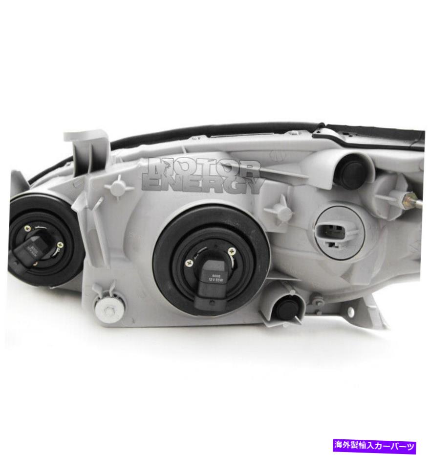 USヘッドライト 02-04トヨタカムリブラッククリスタルヘッドライト+青いLED DRLランプ信号左+右 02-04 TOYOTA CAMRY BLACK CRYSTAL HEAD LIGHTS+BLUE LED DRL LAMP SIGNAL LEFT+RIGHT【並行輸入品】