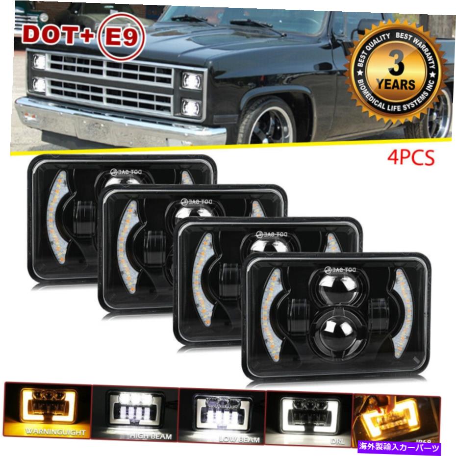 USヘッドライト 4×6インチHI / LOビームHalo LEDヘッドライトChevy C10 C20 C30 Camaro 1982~ 1992 4x6inch Hi/Lo beam Halo LED Headlights for Chevy C10 C20 C30 Camaro 1982~1992【並行輸入品】