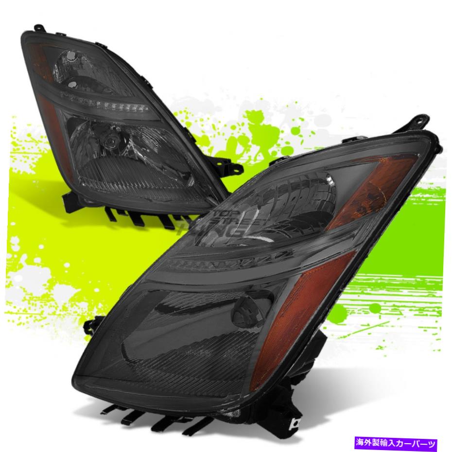 USヘッドライト トヨタプリウス06-09のための工場スタイルのハロゲンヘッドライトランプ06-09スモークアンバーペア Factory Style Halogen Headlight Lamps for Toyota Prius 06-09 Smoked Amber Pair【並行輸入品】