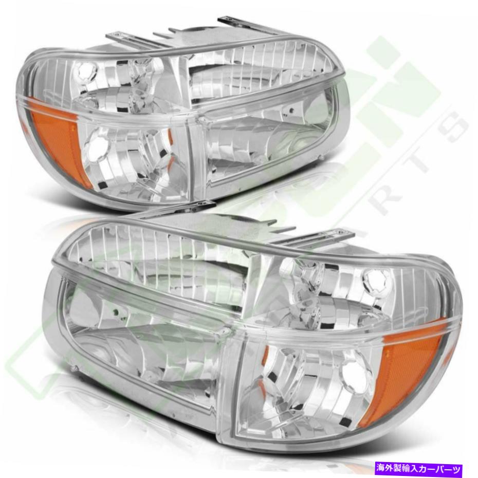USヘッドライト ヘッドライトは1995-2001フォード登山家の左+右側ヘッドランプ1ペア Headlights Fits 1995-2001 Ford Mountaineer Left + Right Sides Headlamp One Pair【並行輸入品】