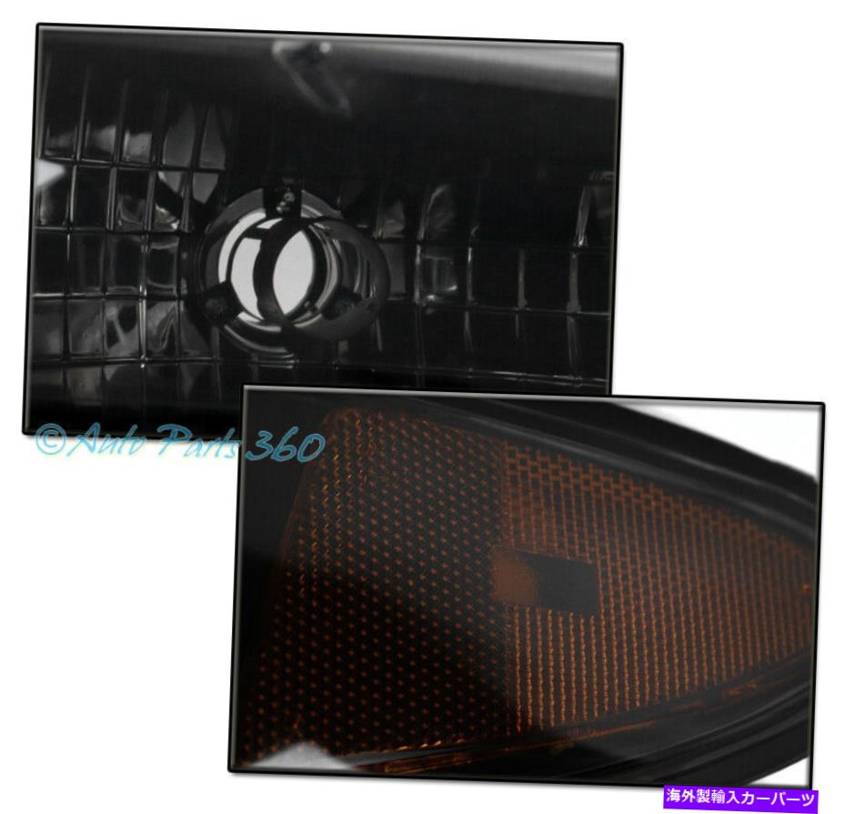 USヘッドライト 97-03 Pontiac Grand Prixブラック/スモークレンズヘッドライトヘッドランプ+ LED DRL信号 FOR 97-03 PONTIAC GRAND PRIX BLACK/SMOKE LENS HEADLIGHT HEADLAMP +LED DRL SIGNAL【並行輸入品】