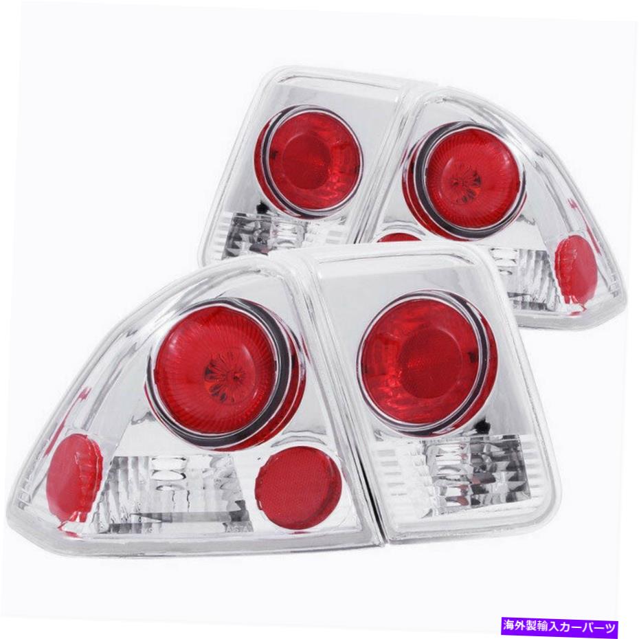 USヘッドライト Anzo USAユーロTaillights Honda Civic 4-Door 2001-2005のためのクロム Anzo USA Euro Taillights Chrome for Honda Civic 4-Door 2001-2005【並行輸入品】