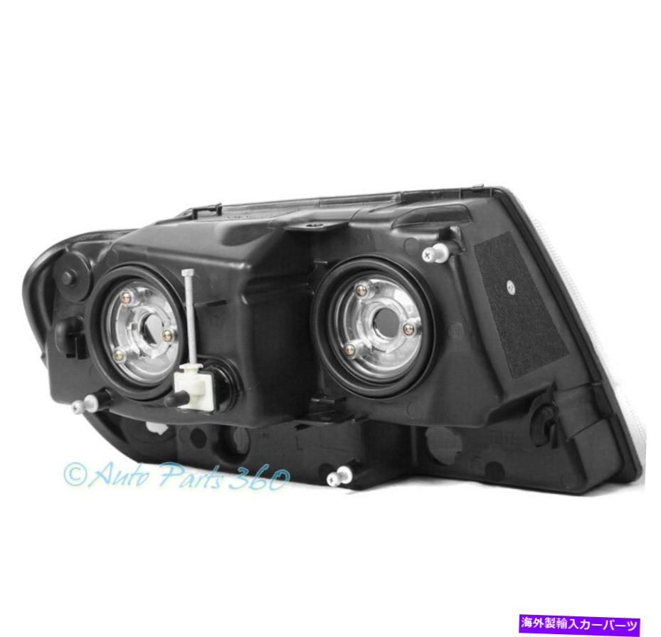 USヘッドライト 99-04ジープグランドチェロキー交換ブラックヘッドライトW /バンパーブルーLED DRL FOR 99-04 JEEP GRAND CHEROKEE REPLACEMENT BLACK HEADLIGHT W/BUMPER BLUE LED DRL【並行輸入品】
