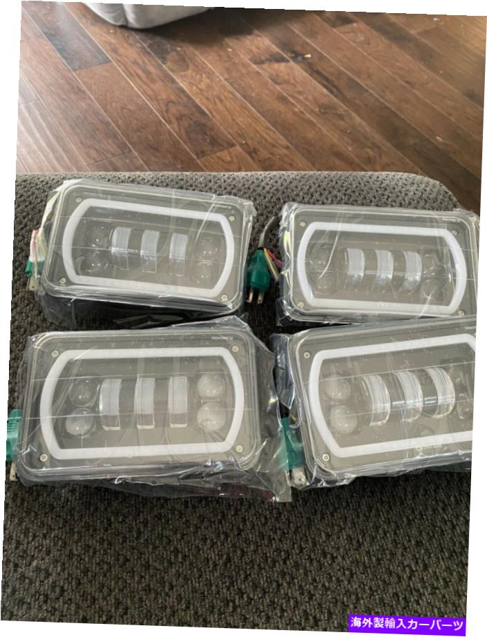 USヘッドライト オフロードオフロード4x6 LEDヘッドライトホワイト/イエローハローシールビームH4651 H4656 Movotor Off Road 4x6 LED HEADLIGHTS with White/yellow Halo Seal Beam H4651 H4656【並行輸入品】