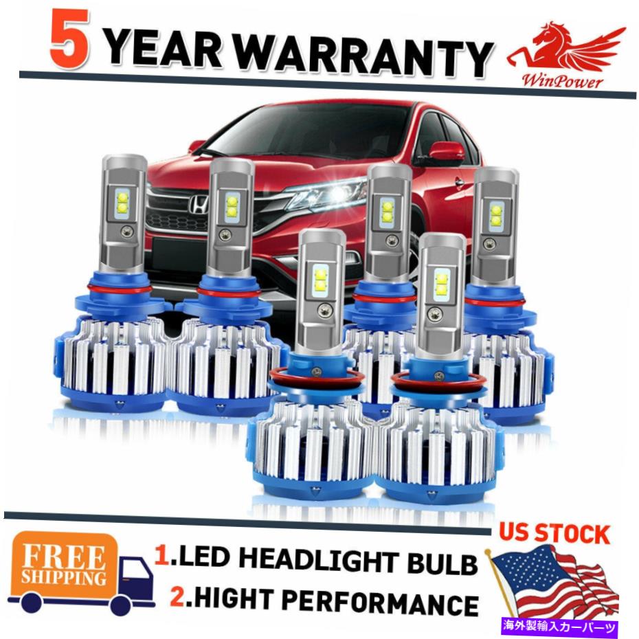 USヘッドライト 6ピース9005 9006 H11コンボクリーLEDヘッドライトフォグ電球6000Kホワイト高ロービーム 6PCS 9005 9006 H11 Combo CREE LED Headlight Fog Bulbs 6000K White High Low Beam【並行輸入品】