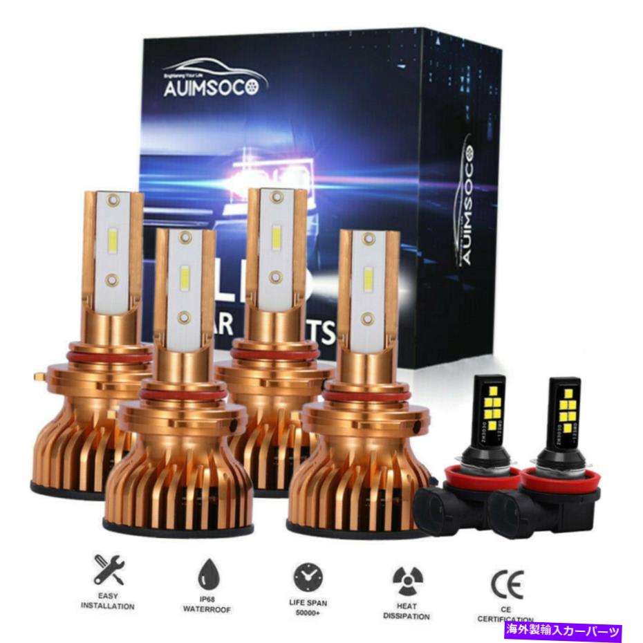 USヘッドライト 三菱Lancer 2008-2015 LEDヘッドライト+フォグランプ電球コンボキット6000K For Mitsubishi Lancer 2008-2015 LED Headlights + Fog Light Bulbs Combo Kit 6000k【並行輸入品】
