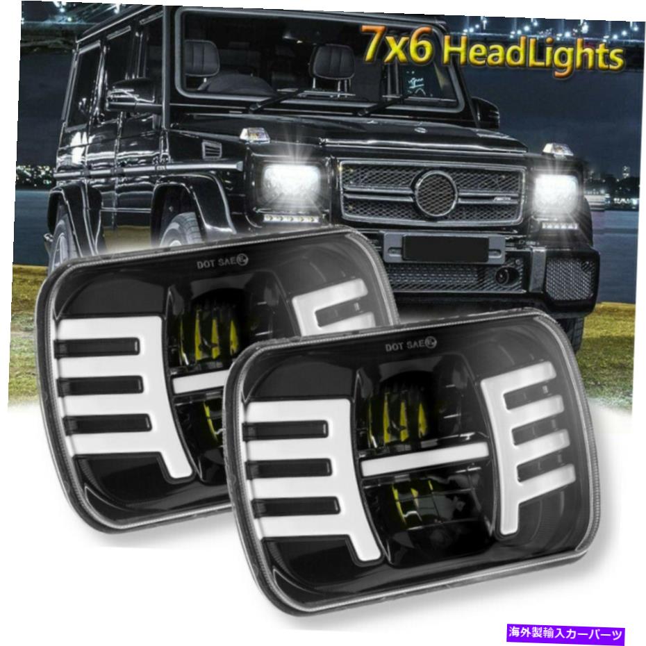 USヘッドライト E-100 E-150 E-250 E-350 E-350 E-350 E-350 E-350 E-350 E-350 E-350用7×6「5×7」LEDヘッドライトターン信号DRL 7x6\