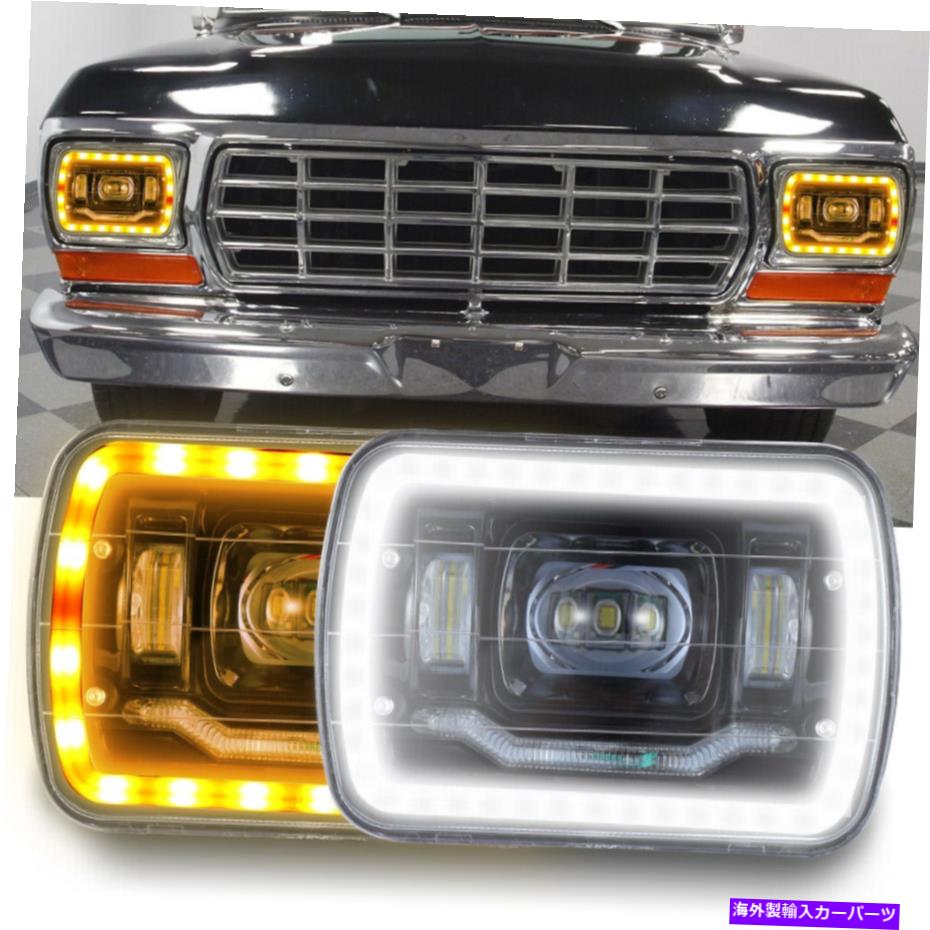 USヘッドライト 86-95ジープ・ラングラーYJガラスヘッドライトプロジェクターLEDヘッドライトH4 7x6 5x7 86-95 JEEP WRANGLER YJ GLASS HEAD LIGHTS PROJECTOR LED HEADLIGHTS H4 7x6 5x7【並行輸入品】