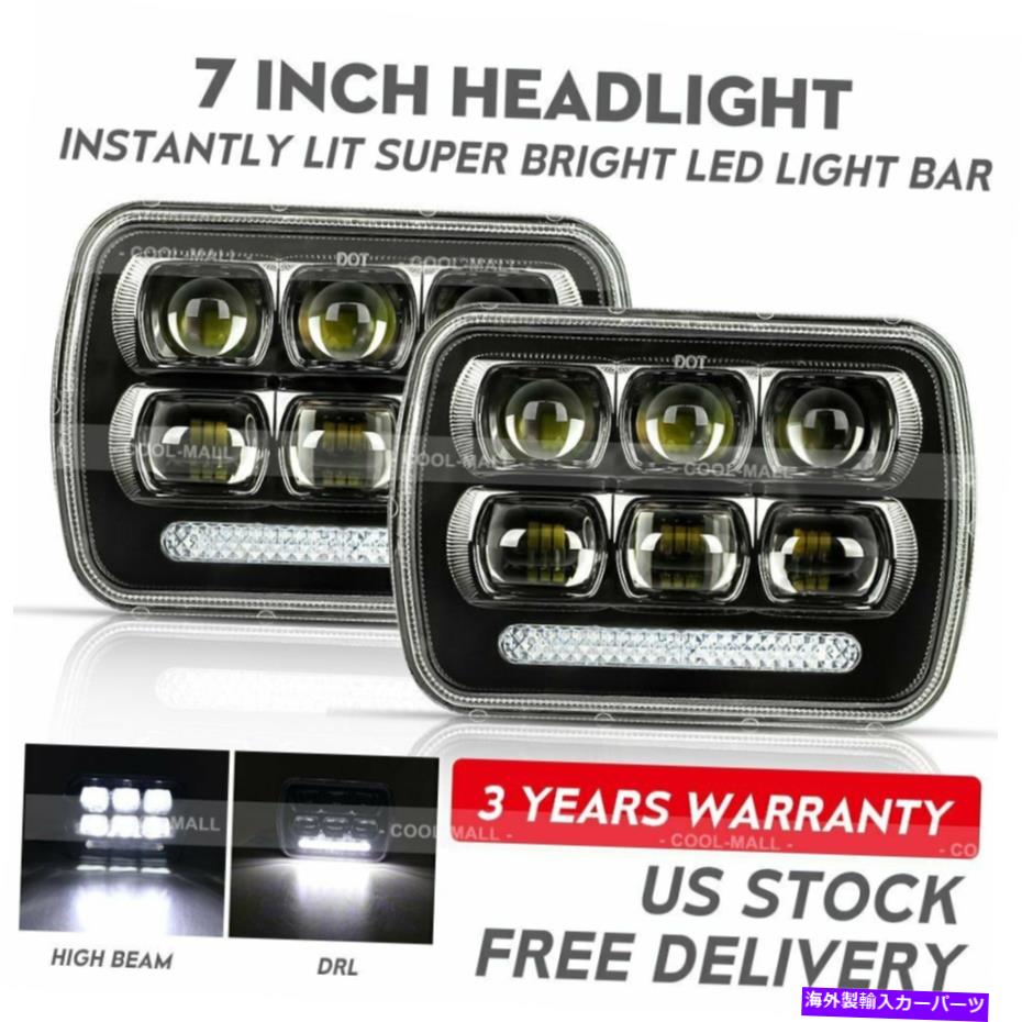 USヘッドライト Ford E-100 E-150 E-250 E-350 E-350 E-350 E-350 E-350用ペア7x6 LEDヘッドライトHI / LO DRLビーム Pair 7x6 LED Headlight Hi/Lo DRL Beam for Ford E-100 E-150 E-250 E-350 Econoline【並行輸入品】