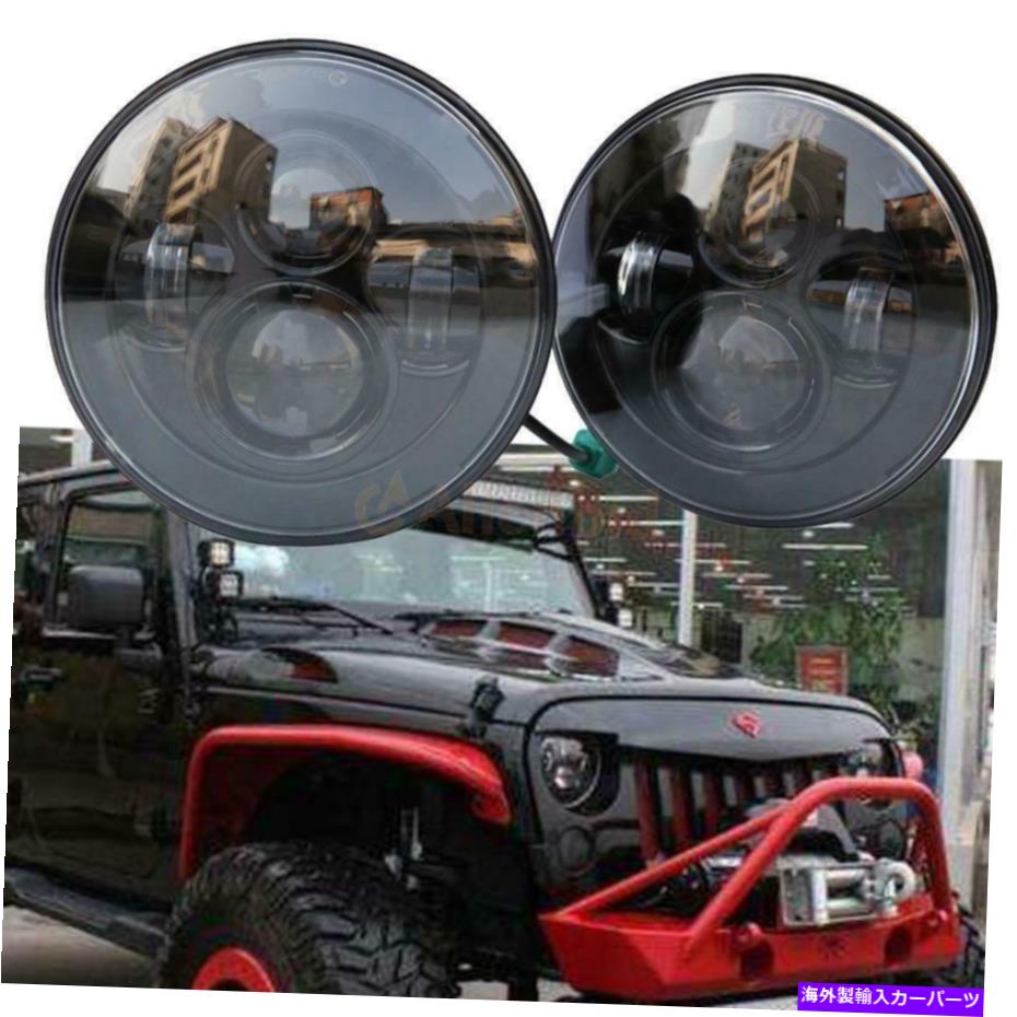 【楽天市場】USヘッドライト ペアNew 7 "LEDヘッドライトブラックハイ/ロービームLED用JK LJ TJ TJ TJ TJ
