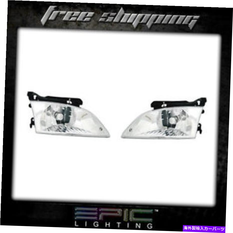 USヘッドライト フィット2000-02シボレーキャバリエヘッドライトヘッドランプペア左右セット Fits 2000-02 Chevy Cavalier Headlights Headlamps Pair Left Right Set【並行輸入品】