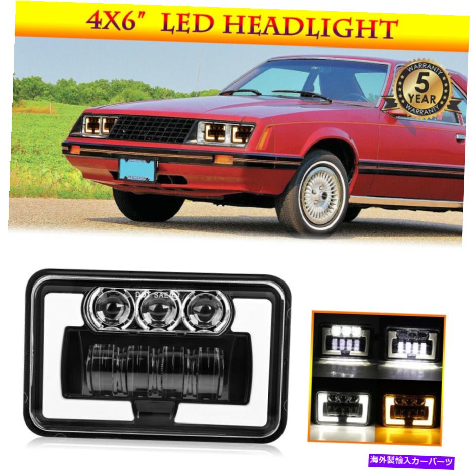 USヘッドライト フォードマスタン株式会社のためのハローDRLとのドットデュアルカラー4x6 LEDヘッドライト DOT Dual Color 4x6 LED Headlight Assebmly Kit with Halo DRL for Ford Mustang LTD【並行輸入品】｜Us Custom Parts Shop USDM