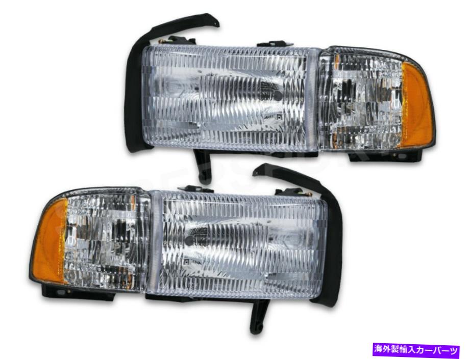 USヘッドライト 1994年から2001年の角の照明のペアOEの交換ヘッドライトDodge Ram Pickup Pair OE Replacement Headlights w/ Corner Lights for 1994-2001 Dodge Ram Pickup【並行輸入品】