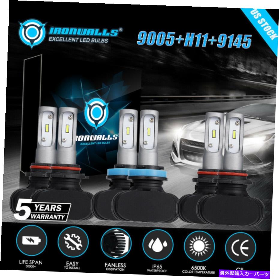 USヘッドライト 6倍LEDヘッドライトの霧の電球変換9005 H11 9145高ロービームの明るい白 6X LED Headlight Fog Bulbs Conversion 9005 H11 9145 High Low Beam Bright White【並行輸入品】