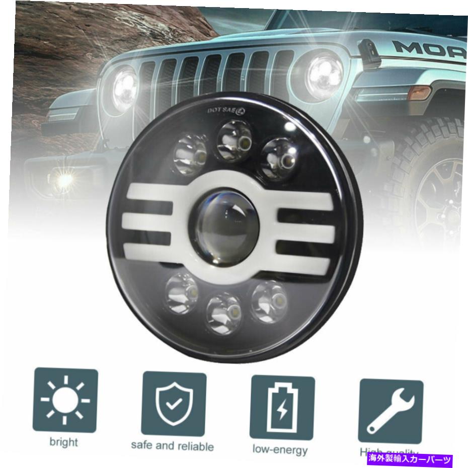 USヘッドライト ジープwrangler jk lj tj 1997-17のための7インチラウンドLEDヘッドライトハローアングルの目 7 Inch Round LED Headlight Halo Angle Eyes For Jeep Wrangler JK LJ TJ 1997-17 ro【並行輸入品】
