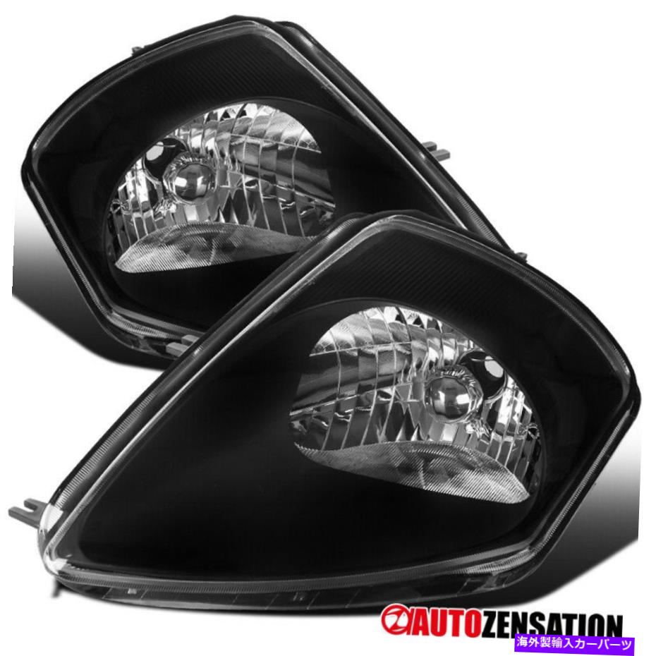 USヘッドライト 2000-2005三菱エクリプスブラックヘッドライトランプ左+右ペア For 2000-2005 Mitsubishi Eclipse Black Headlights Lamps Left+Right Pair【並行輸入品】