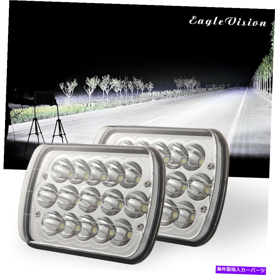 USヘッドライト ペア5X7 7x6 LEDヘッドライトHi-LoシールビームヘッドランプフィットジープチェロキーXJトラック Pair 5x7 7x6 LED Headlight Hi-Lo Sealed Beam Headlamp Fit Jeep Cherokee XJ Truck【並行輸入品】