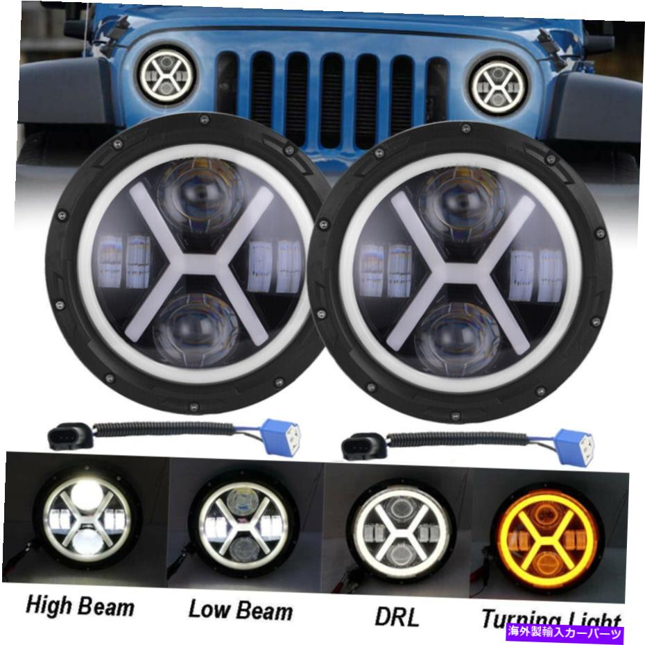USヘッドライト 7インチラウンドLEDヘッドライトハロープロジェクターヘッドライト用ジープラングラーJK Rubicon 7inch Round LED headlight Halo Projector Headlight for Jeep Wrangler JK Rubicon【並行輸入品】｜Us Custom Parts Shop USDM